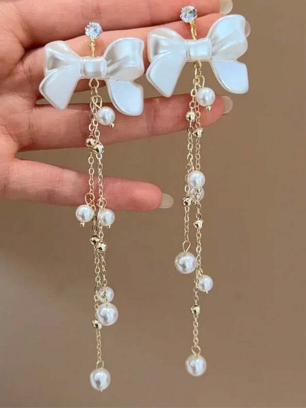 Ballerina Blush Pearl Drop Tassel Earrings NEW 🏷️